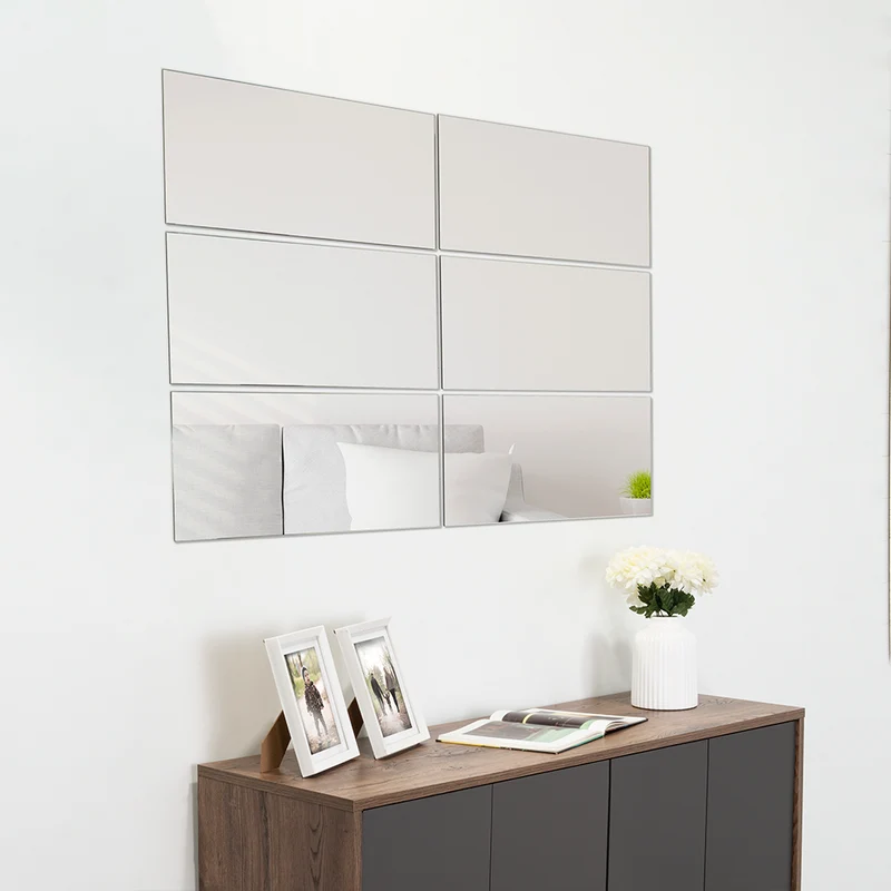 Espejo Rectangular Siena, Gris, Incluye 6 Piezas