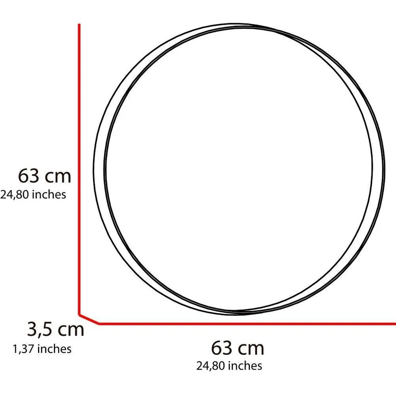 Espejo Circular Aron, Negro, con Marco en Estructura Metálica