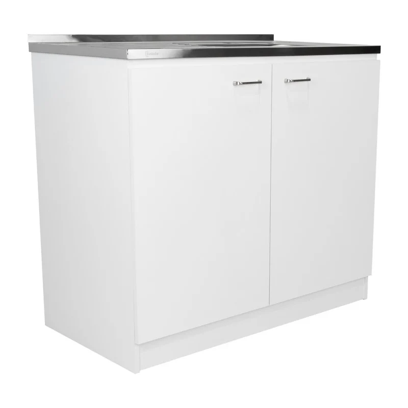 Gabinete Inferior Cantabria, Blanco, Ideal para Espacio Reducidos, con Mesón Derecho ZF