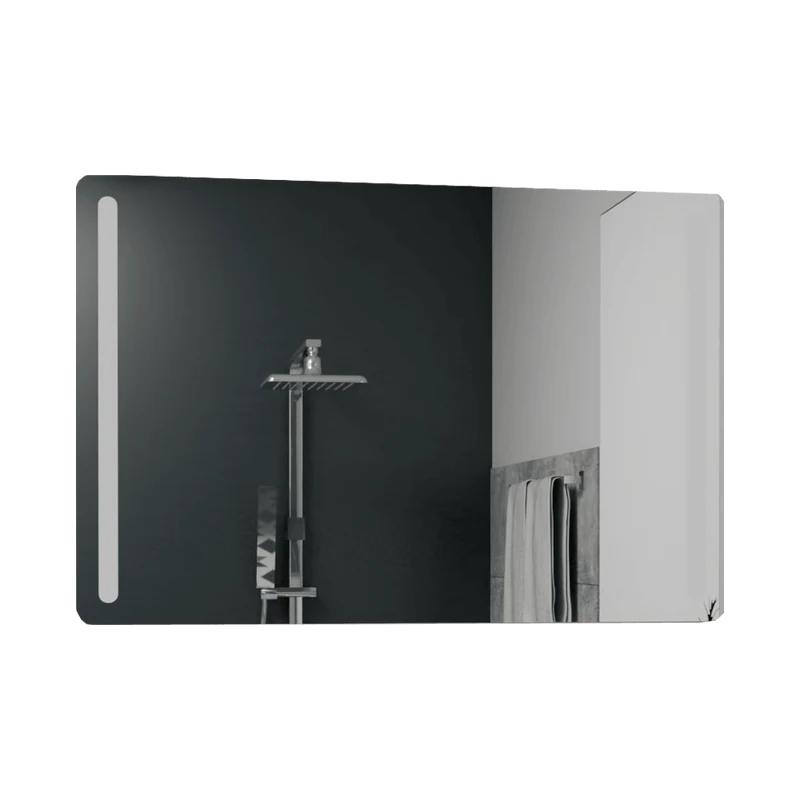 Espejo Rectangular Broni, Gris, con Luz LED