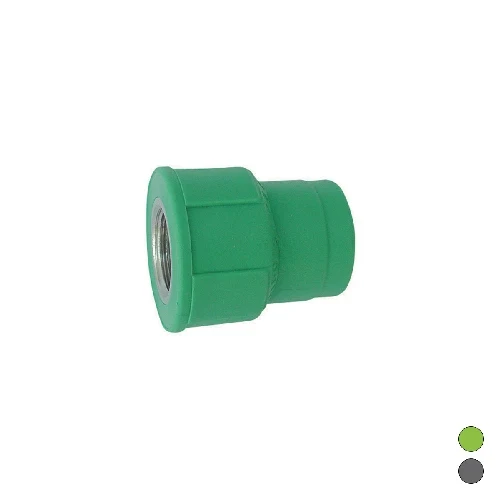 Raccordo filettato femmina in polipropilene 1/2 x diam. 25 grigio