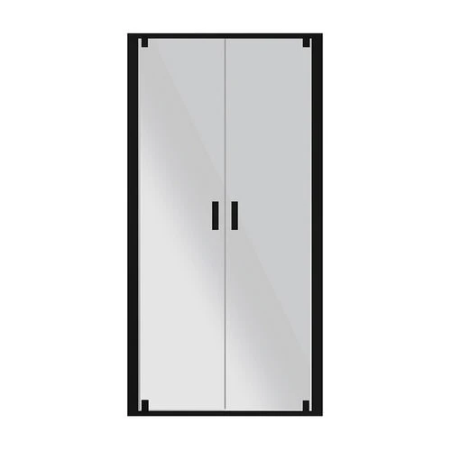 Porta doccia saloon in cristallo velvet cm80 p. nero op- v. trasp.
