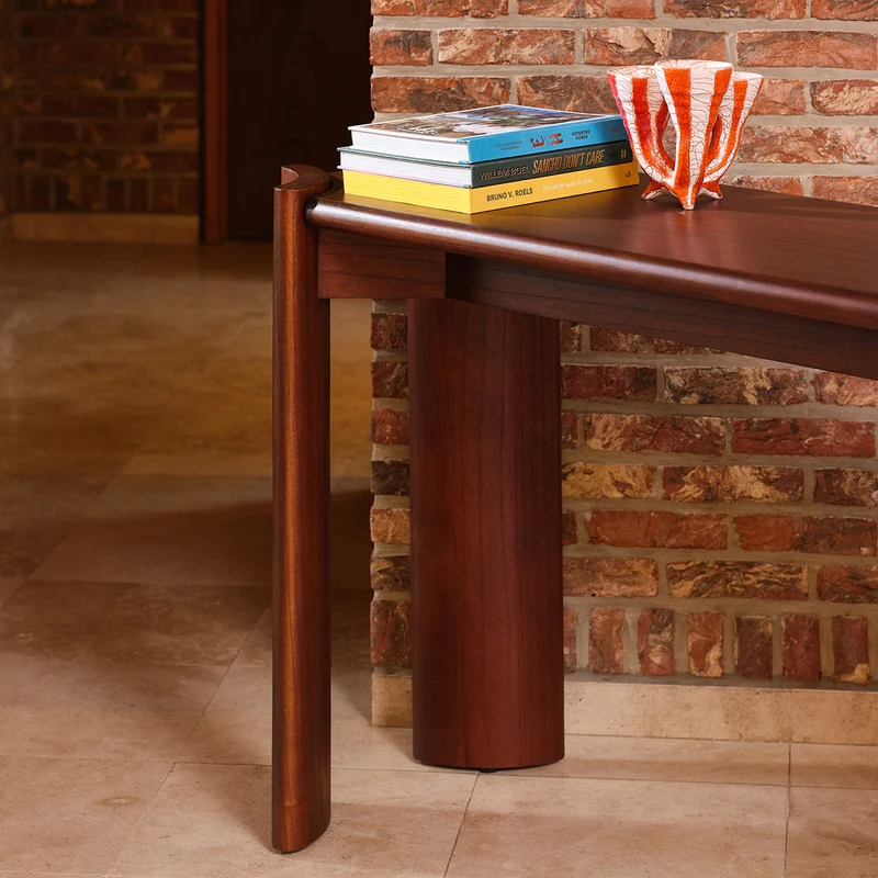 Consola de madera de mindi de 165 cm