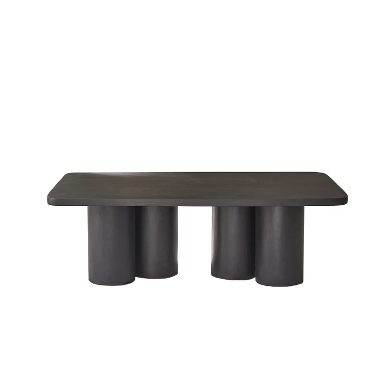 Mesa de centro de madera maciza de mango negro, 120 cm