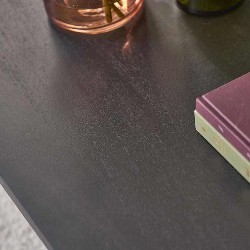 Mesa de centro de madera maciza de mango negro, 120 cm
