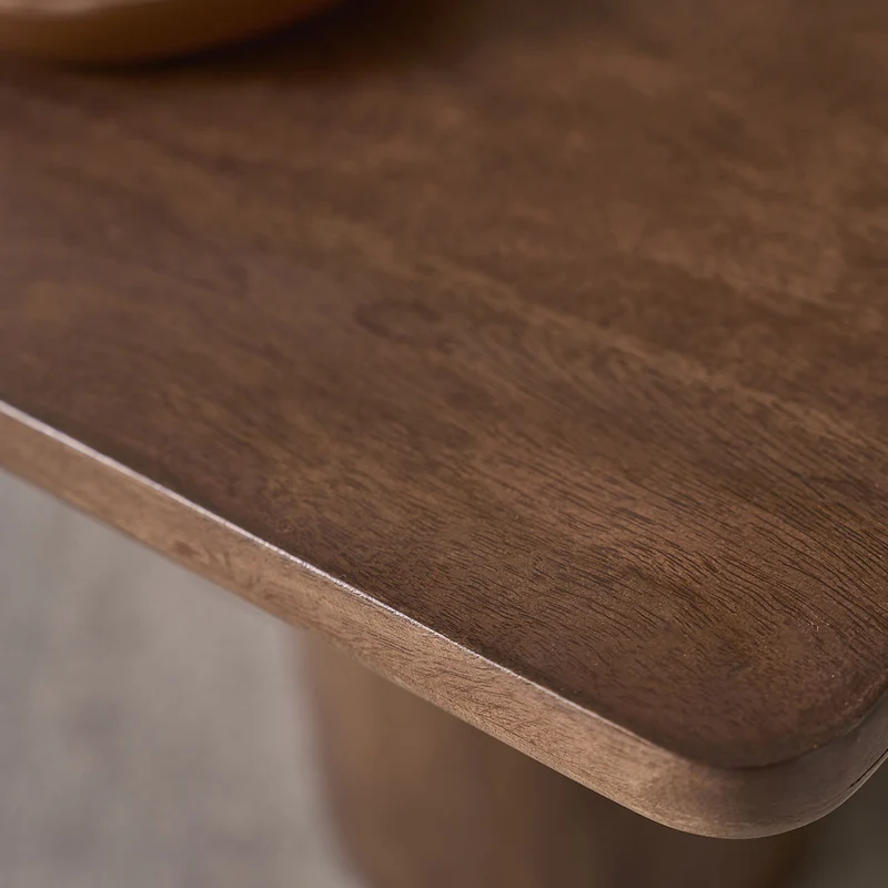 Mesa de centro de madera maciza de mango marrón, 120 cm