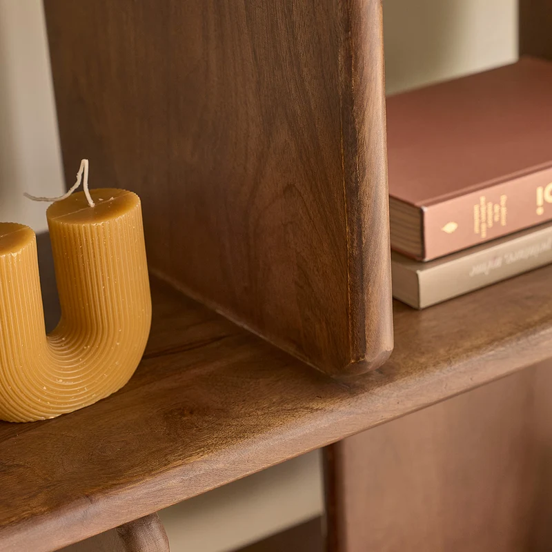 Librería de madera maciza de mango, 106 cm