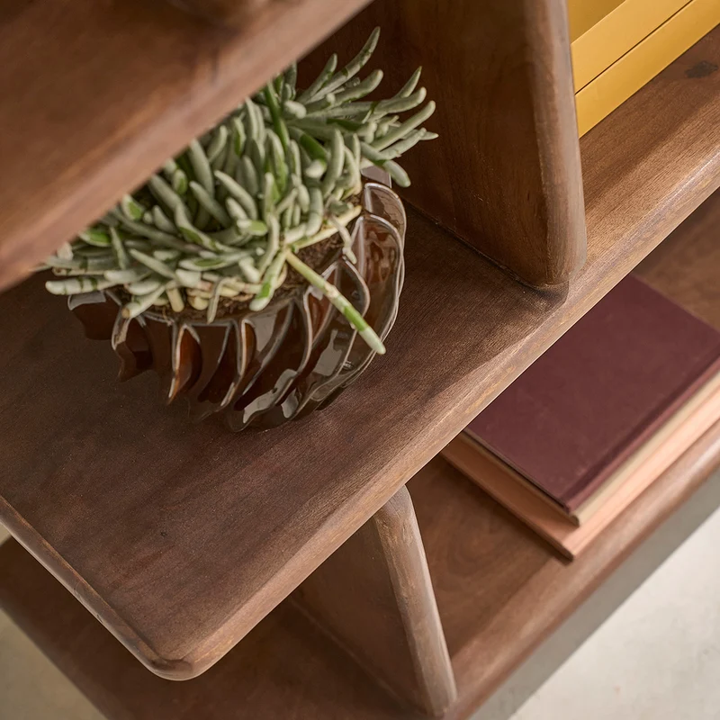Librería de madera maciza de mango, 106 cm