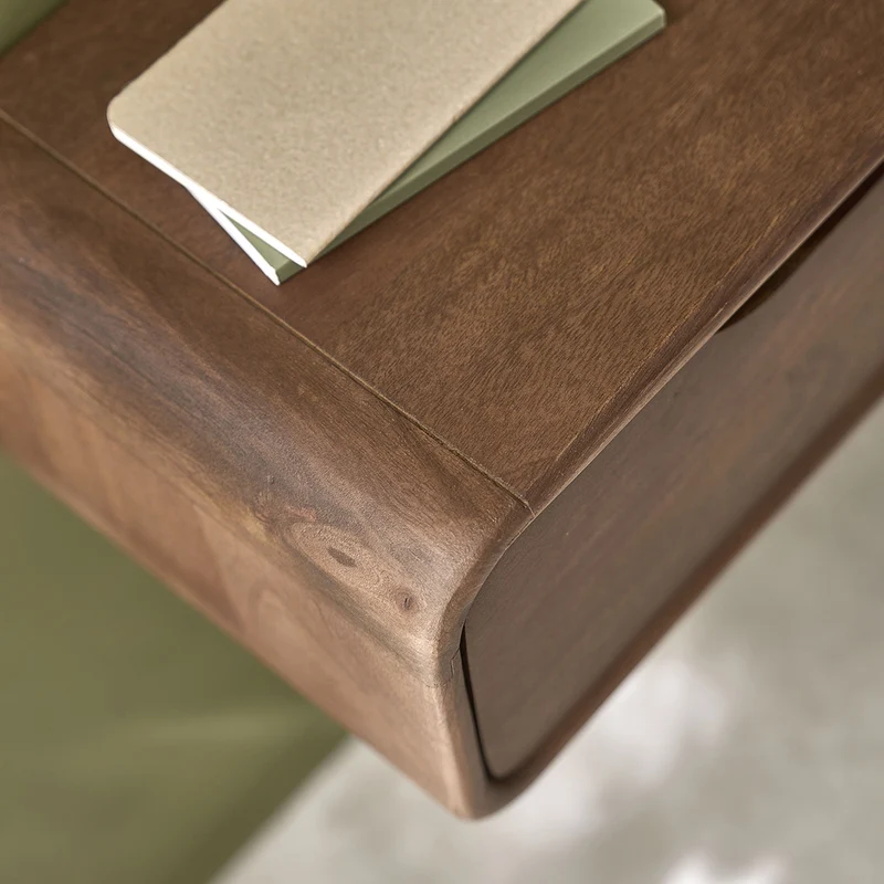 Mesita de noche de madera maciza de mango, 50 cm