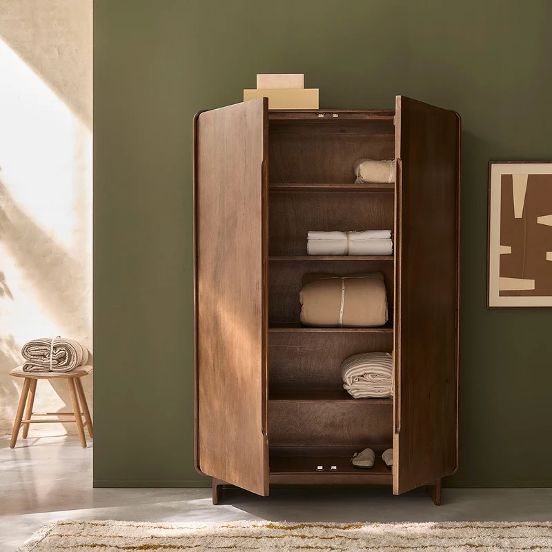 Armario de madera maciza de mango de 120 cm
