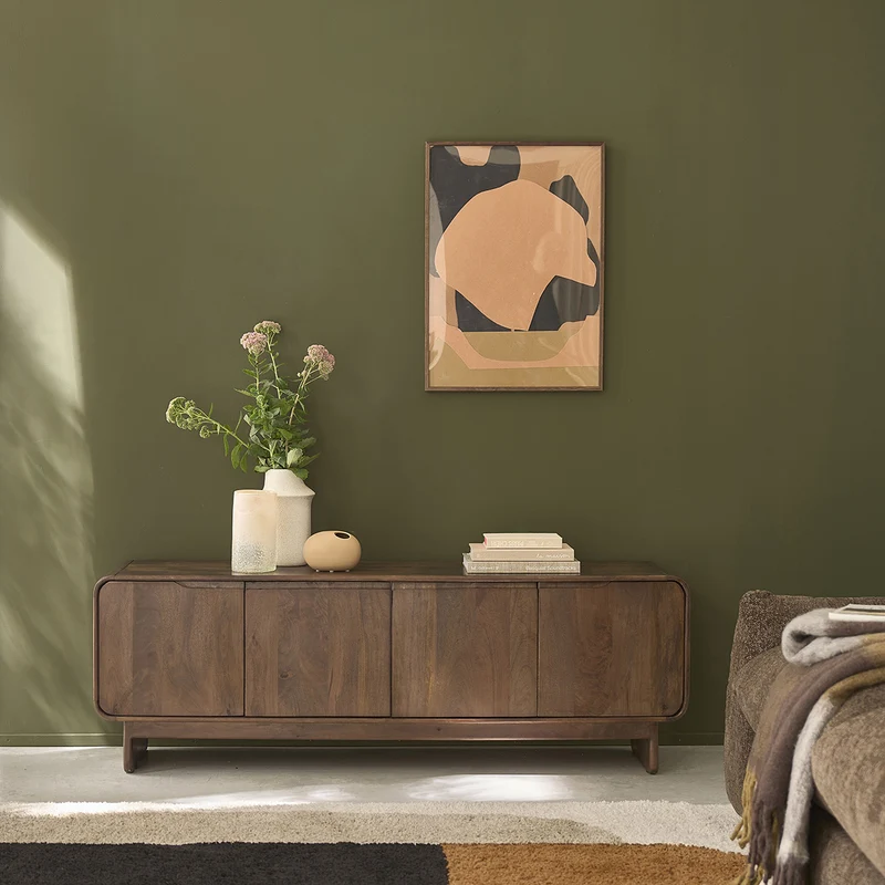 Mueble para la tele de madera maciza de mango, 160 cm