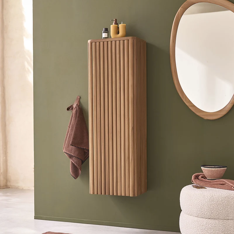 Mueble de baño suspendido de teca maciza de 120 cm