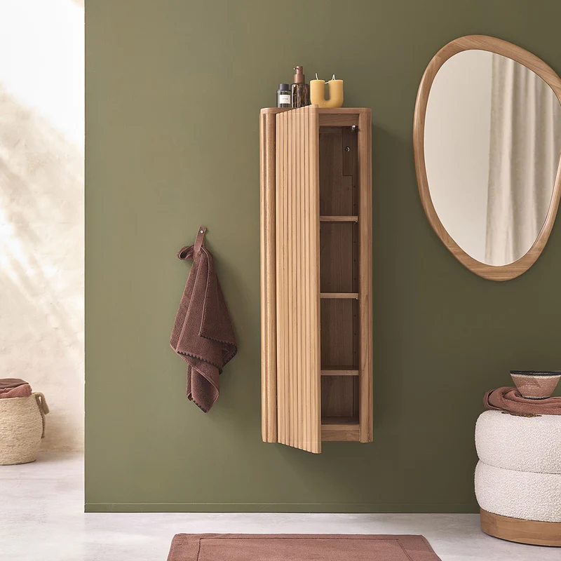 Mueble de baño suspendido de teca maciza de 120 cm