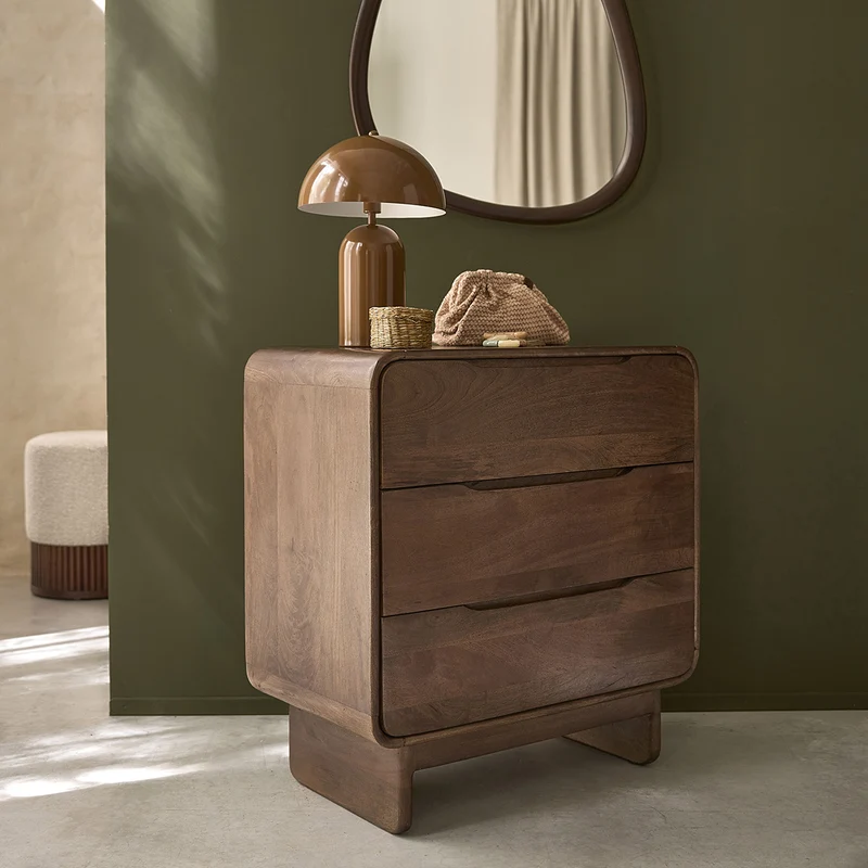 Cómoda de madera maciza de mango, 70 cm