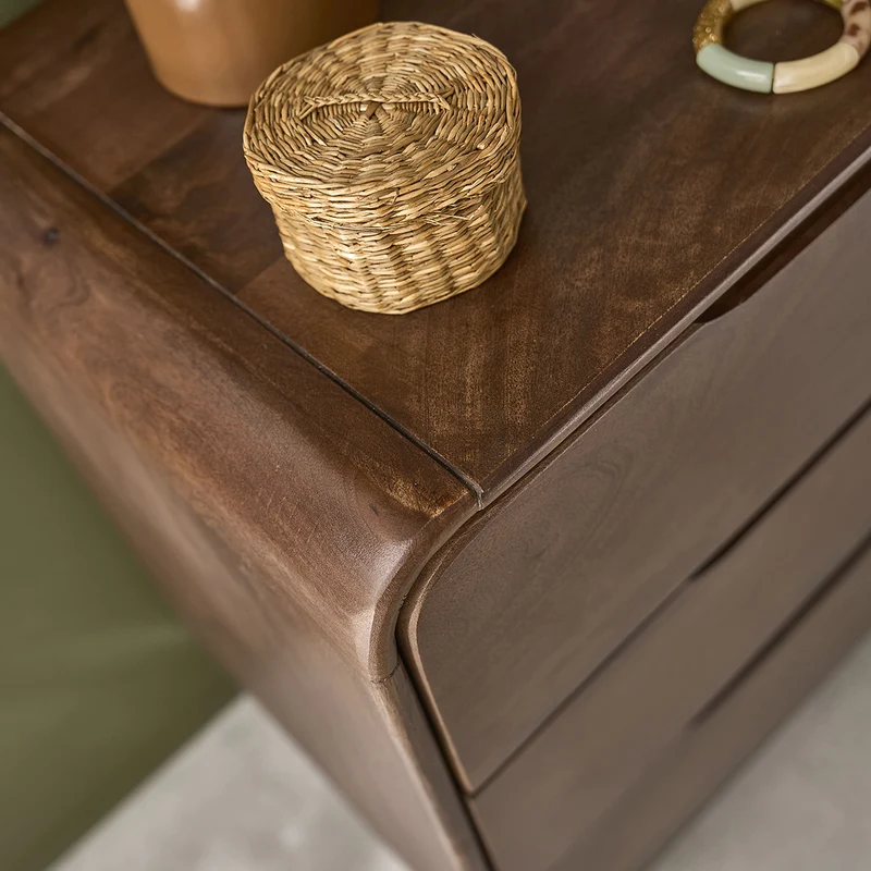 Cómoda de madera maciza de mango, 70 cm