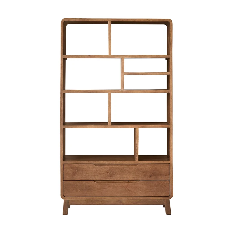 Librería de madera maciza de mango, 118 cm