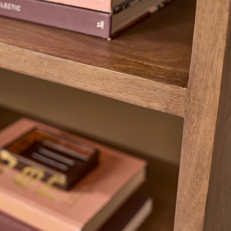 Librería de madera maciza de mango, 118 cm