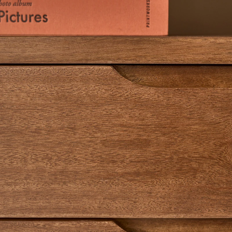 Librería de madera maciza de mango, 118 cm