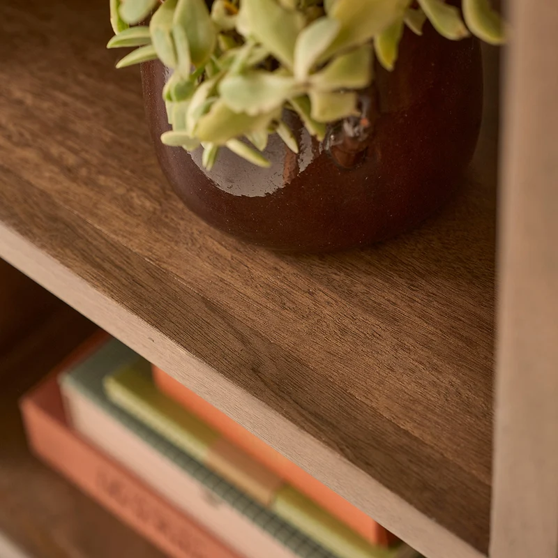 Librería de madera maciza de mango, 118 cm