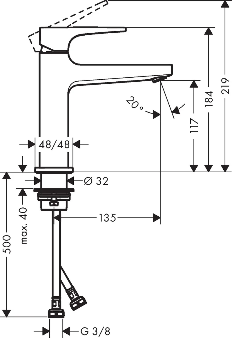 Grifo de lavabo hansgrohe Metropol 110