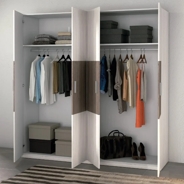 Armario 4 Puertas MONIKA Andersen/Gris - Envio GRATIS