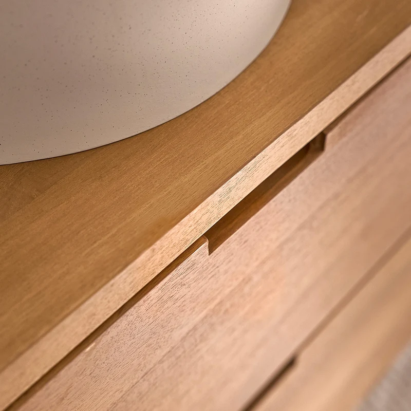 Mueble bajo lavabo suspendido de teca maciza de 60 cm