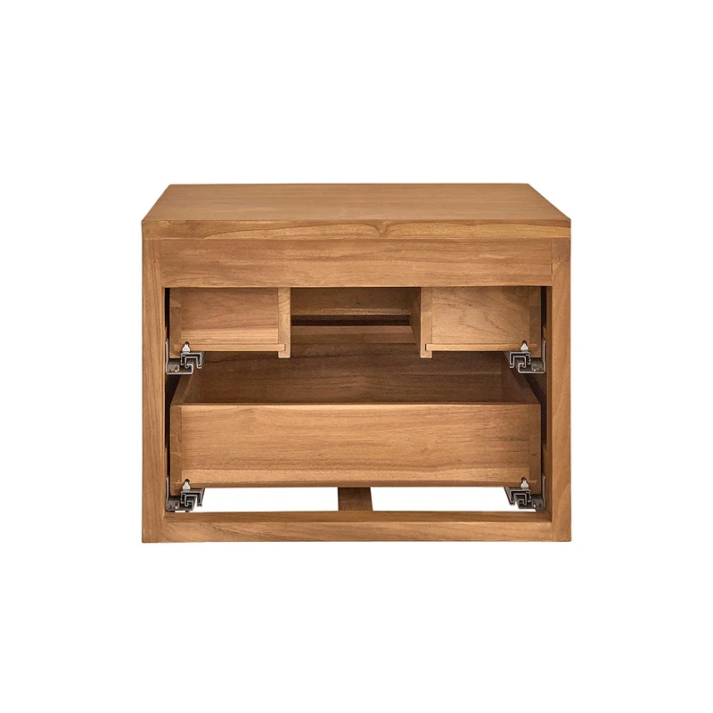 Mueble bajo lavabo suspendido de teca maciza de 60 cm