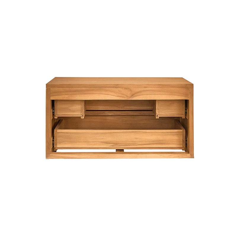 Mueble bajo lavabo suspendido de teca maciza de 80 cm