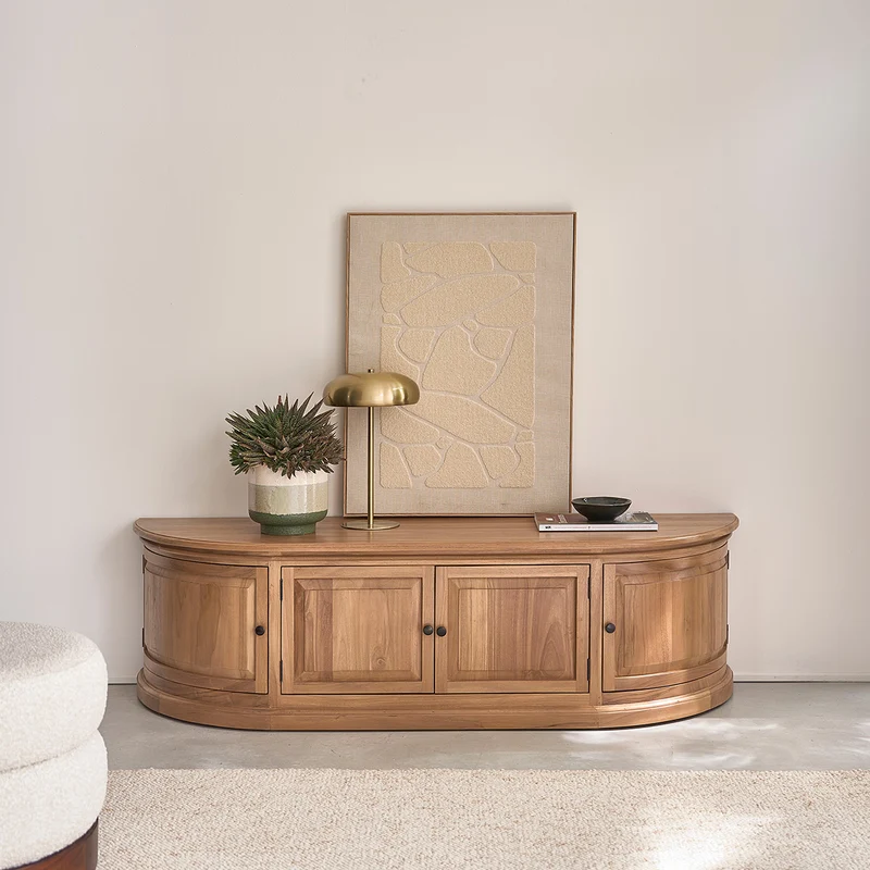 Mueble de TV de teca de 160 cm
