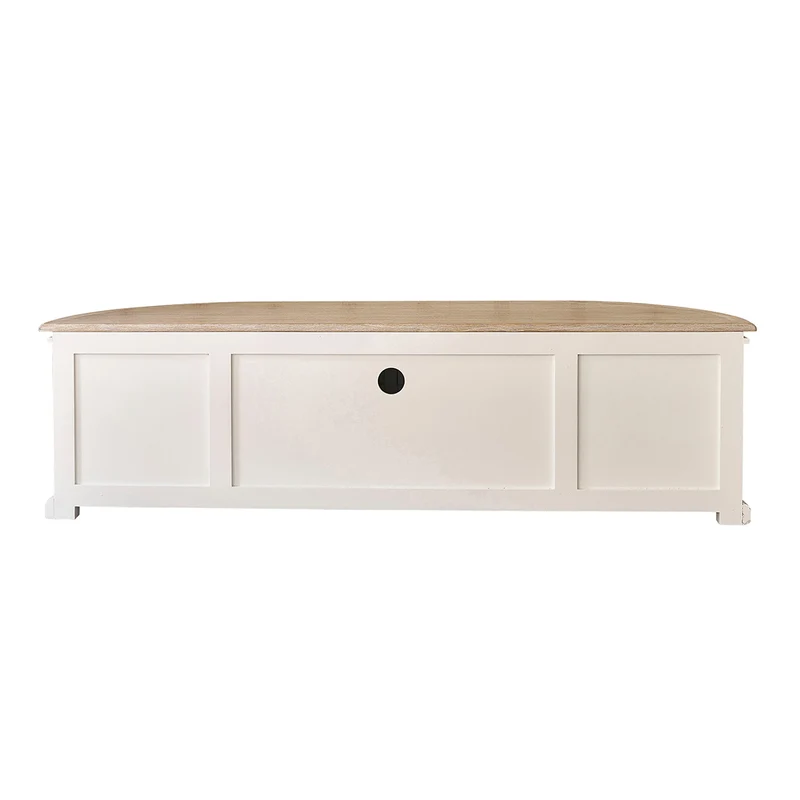 Mueble de TV de madera de caoba y teca blanco 160 cm