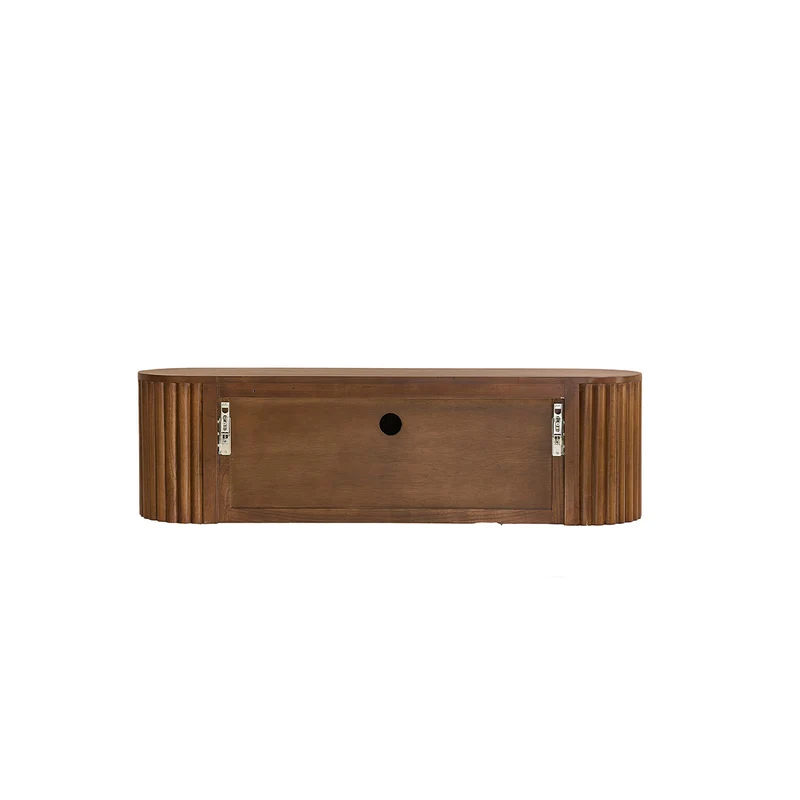 Mueble de TV suspendido de madera de mindi con acabado nogal 140 cm