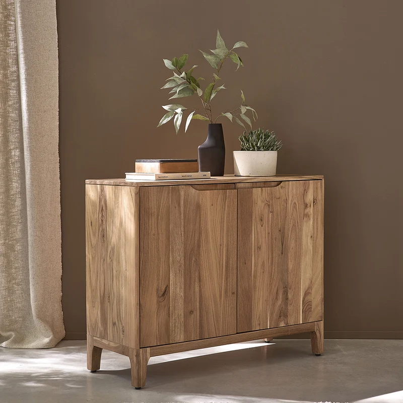 Aparador de acacia maciza de 100 cm