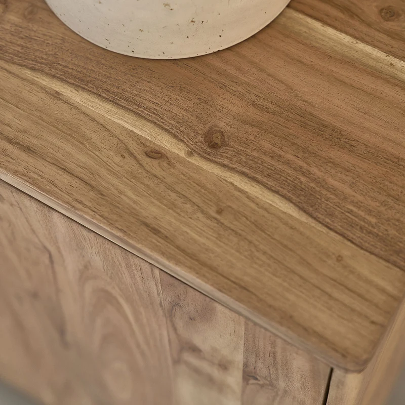 Aparador de acacia maciza de 100 cm