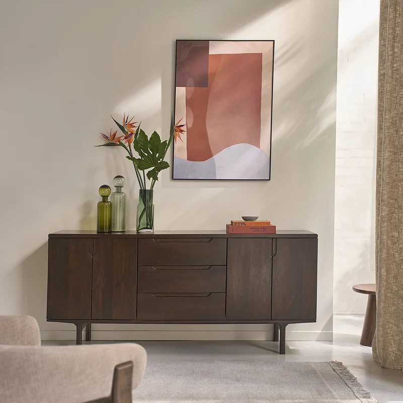 Aparador de madera maciza de mango de 180 cm
