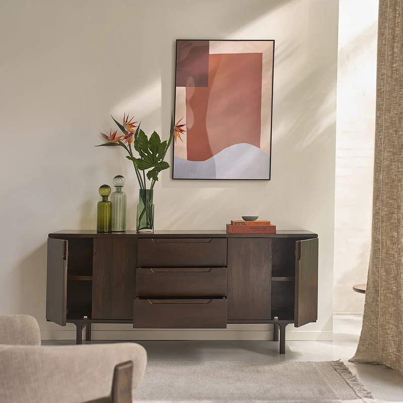 Aparador de madera maciza de mango de 180 cm