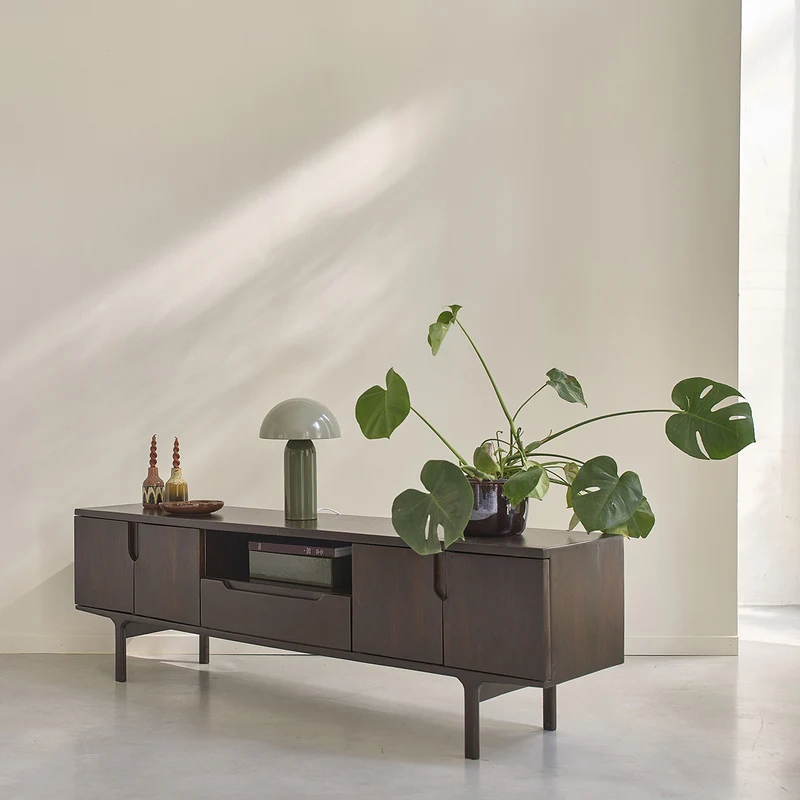 Mueble para la tele de madera maciza de mango, 180 cm