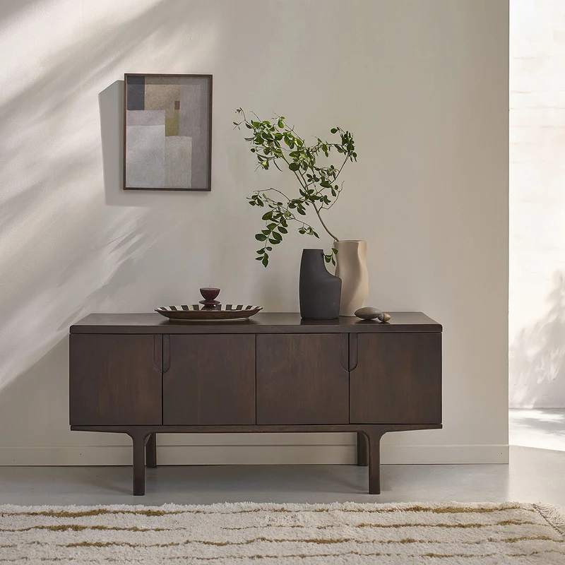 Mueble para la televisión de madera maciza de mango, 120 cm