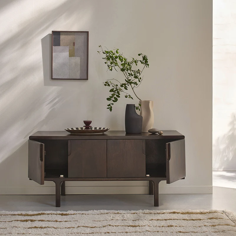 Mueble para la televisión de madera maciza de mango, 120 cm