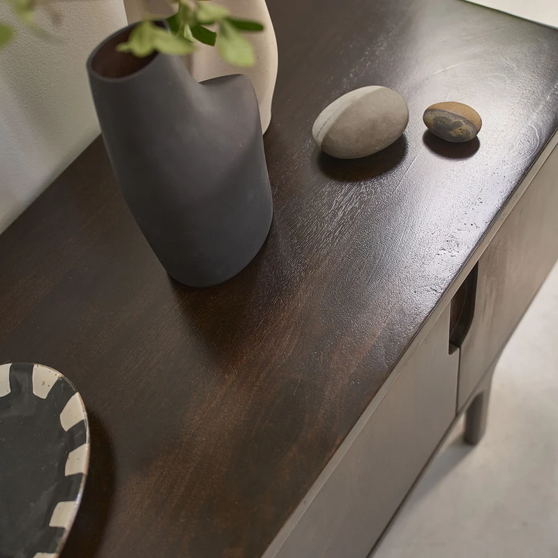 Mueble para la televisión de madera maciza de mango, 120 cm