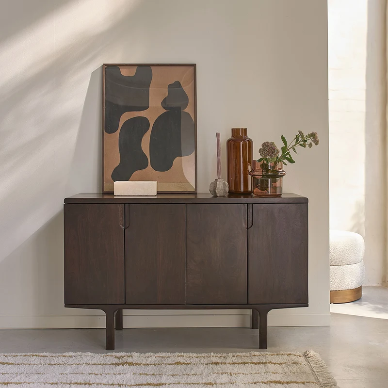 Aparador de madera maciza de mango de 120 cm