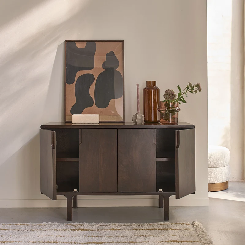 Aparador de madera maciza de mango de 120 cm