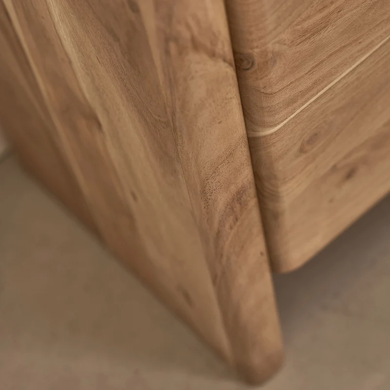 Aparador de acacia maciza de 80 cm