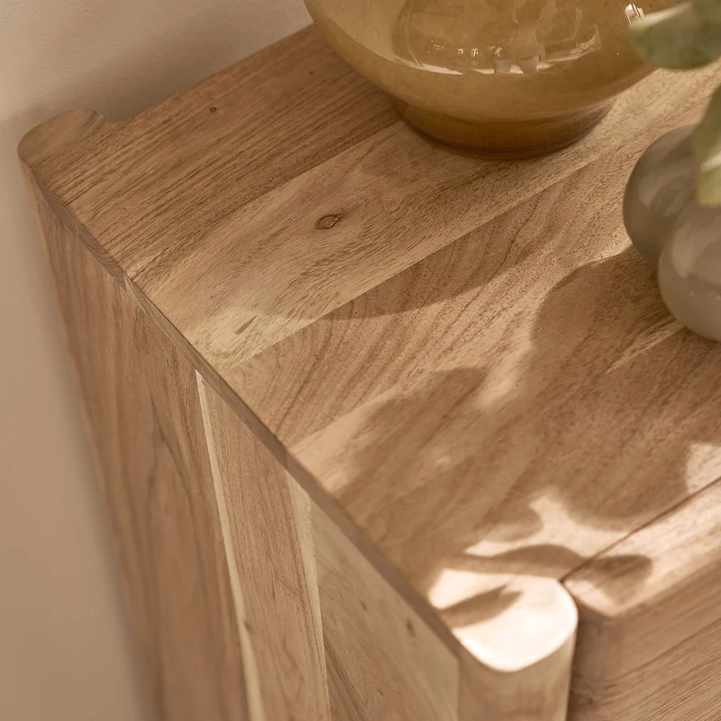 Aparador de acacia maciza de 80 cm