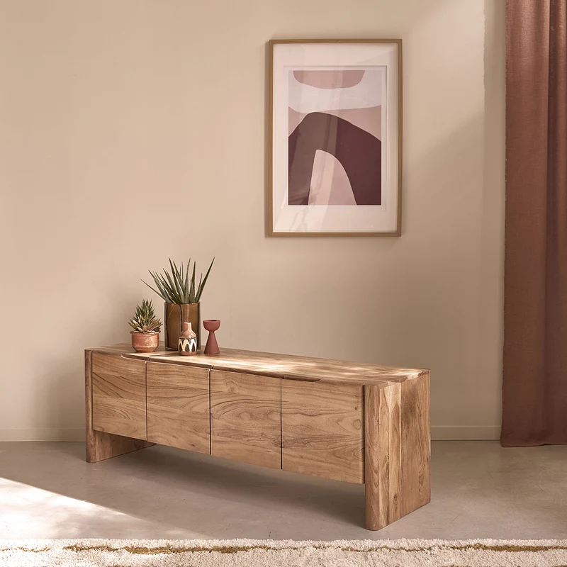 Mueble para la tele de acacia maciza de 150 cm