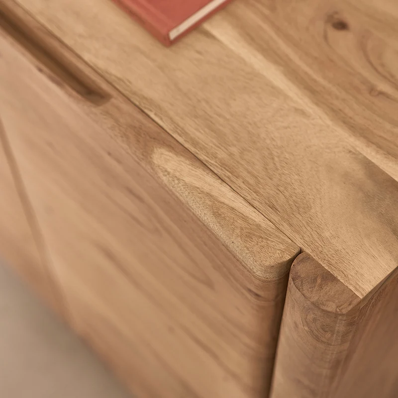 Aparador de madera maciza de acacia de 150 cm