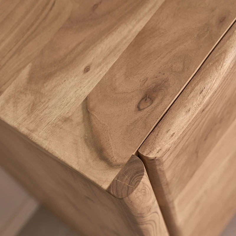 Aparador de madera maciza de acacia de 150 cm
