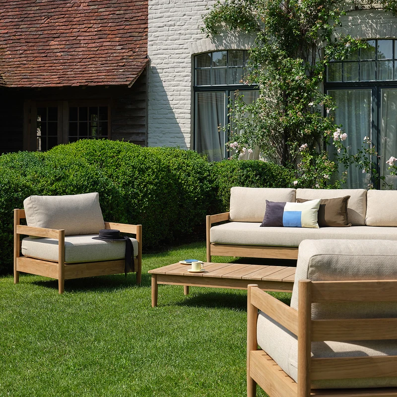 Mesa baja de jardín de teca maciza de 140 cm