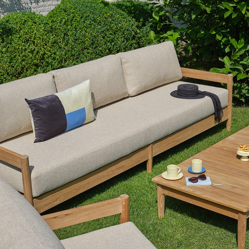 Mesa baja de jardín de teca maciza de 140 cm