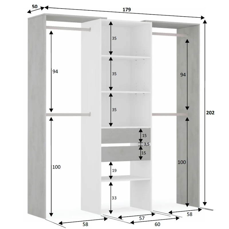 Armario-Vestidor TIDY 179 - Envío GRATIS