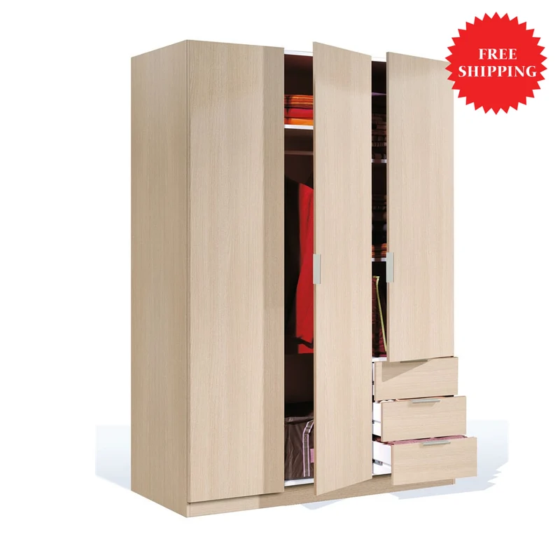 Armario 3 Puertas 3 cajones LC 121 ROBLE - Envio GRATIS